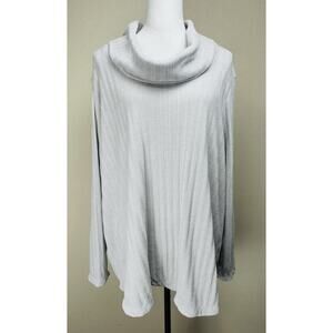 Ruby Rd. Women's Plus Sz. 3X Gray Sweater Cowl Neck Classic Lagenlook